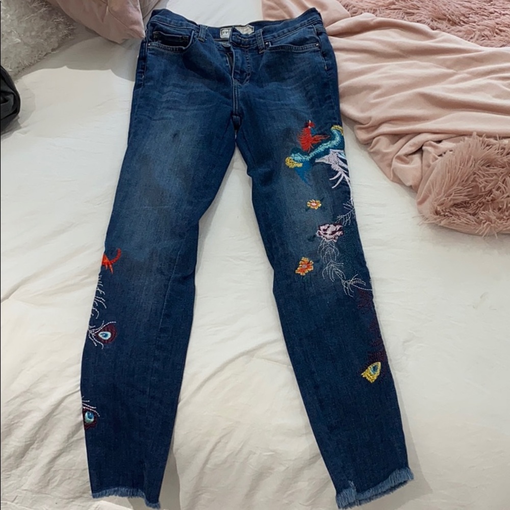 Embroidered jeans from free people